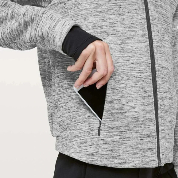 Lululemon Snuggle Up Jacket Heathered Space Dyed  Black Slub / Black | 2 - Picture 5 of 13